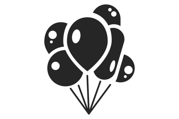 Download Balloon Bunch Black Icon. Holiday Party - Balloon bunch Collection