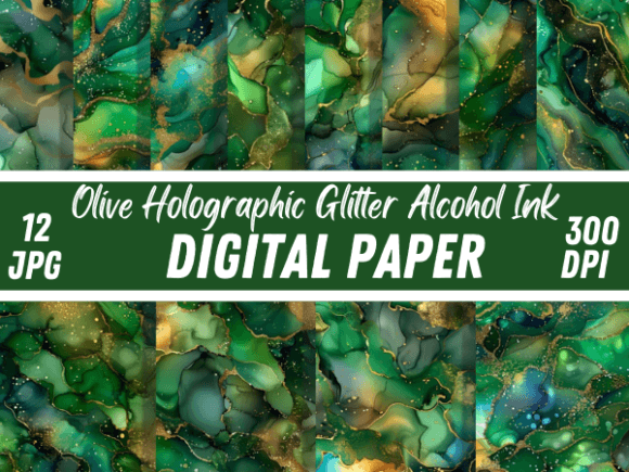 Download Olive Holographic Glitter Alcohol Ink - Holo Collection