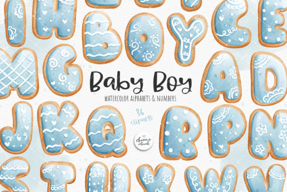Download Baby Boy Cookies Alphabets and Numbers - Baby boy Collection