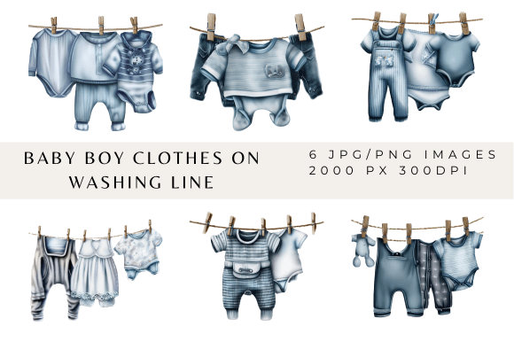 Download Baby Boy Clothes on Washing Line - Baby boy Collection