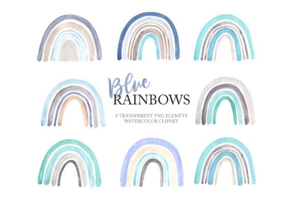 Download Watercolor Blue Baby Boy Rainbow Clipart - Baby boy Collection