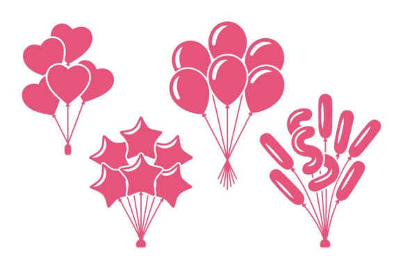 Download Balloon Bunch Heart Star Vector Design - Balloon bunch Collection