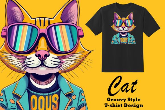Download Groovy Style Kitty Clipart Illustration - Kitty clipart Collection