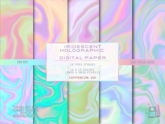 Download Iridescent Holographic Digital Paper - Holo Collection