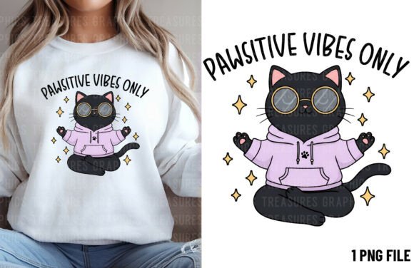 Download Funny Cat PNG Pawsitive Vibes Only - Premium Resources