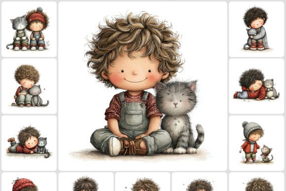 Download Child Playing with Kitty Clipart 40 JPG - Kitty clipart Collection