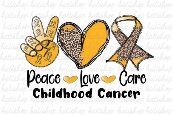 Download Peace Love Childhood Cancer Sublimation - Childhood Collection
