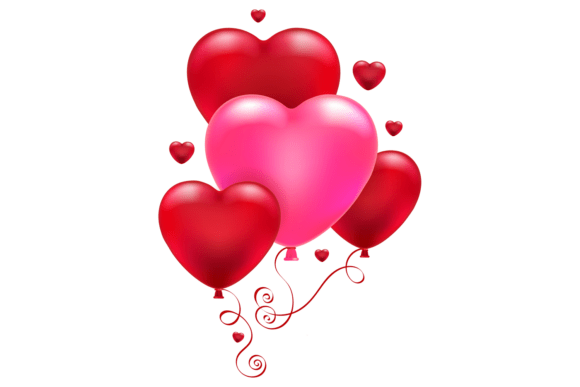 Download Valentine Balloon Bunch. Heart Shape Hol - Balloon bunch Collection