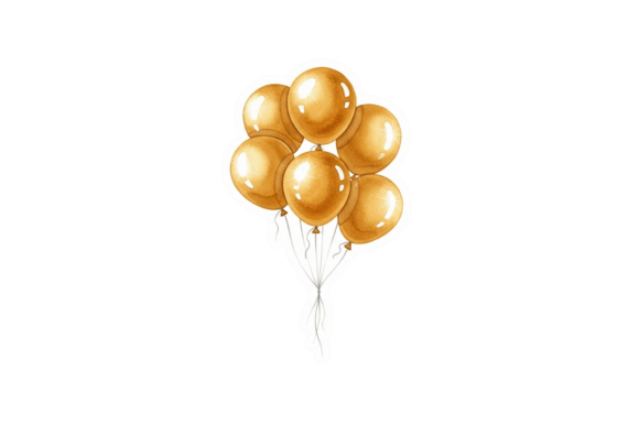 Download Golden Festive Balloon Bunch Artwork - Balloon bunch Collection
