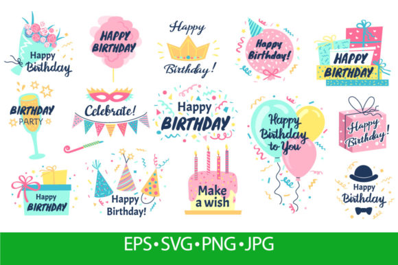 Download Happy Birthday Lettering. Greeting Card - Card Collection