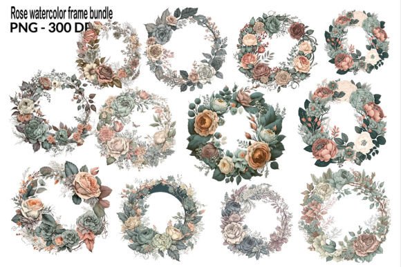 Download Rose Watercolor Frame Bundle - Watercolor frame bundle Collection