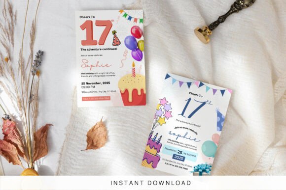 Download 17th Birthday Invitation Card Template - Card Collection