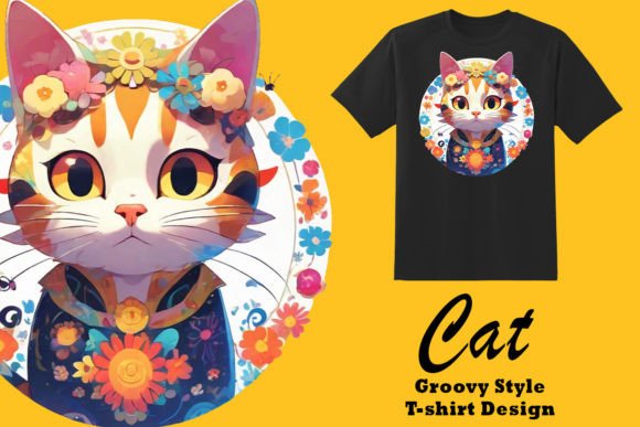Download Groovy Style Kitty Clipart Illustration - Kitty clipart Collection