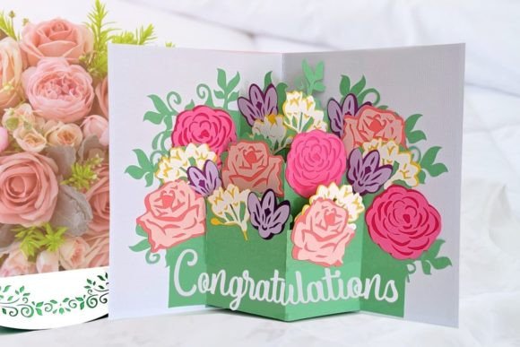 Download Flower Bouquet 3D Pop Up Card - Card Collection