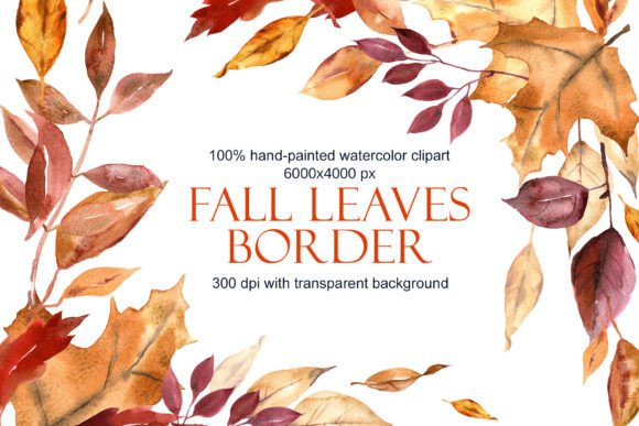 Download Watercolor Fall Border, Autumn Card PNG - Card Collection