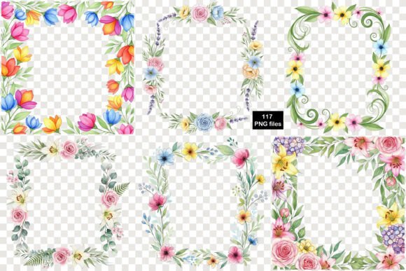 Download Watercolor Floral Frame Bundle - Premium Resources