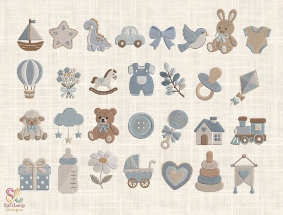 Download Giant Baby Boy Nursery Embroidery Bundle - Baby boy Collection