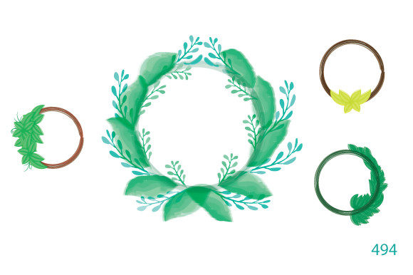 Download Watercolor Leaf Frame Bundle Clip Art - Premium Resources