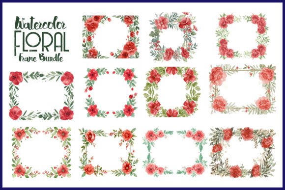 Download Watercolor Floral Frame Bundle - Premium Bundle
