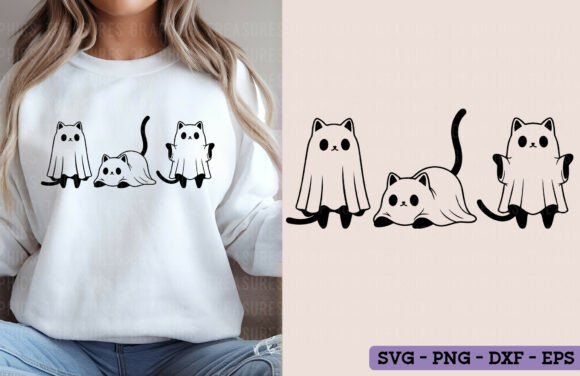 Download Cute Halloween Ghost Cat PNG SVG Spooky - Premium Resources