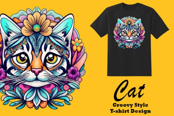 Download Groovy Style Kitty Clipart Illustration - Kitty clipart Collection
