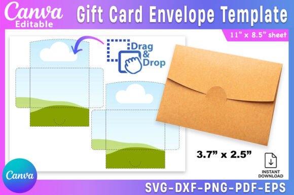 Download Gift Card Envelope Canva Template - Card Collection