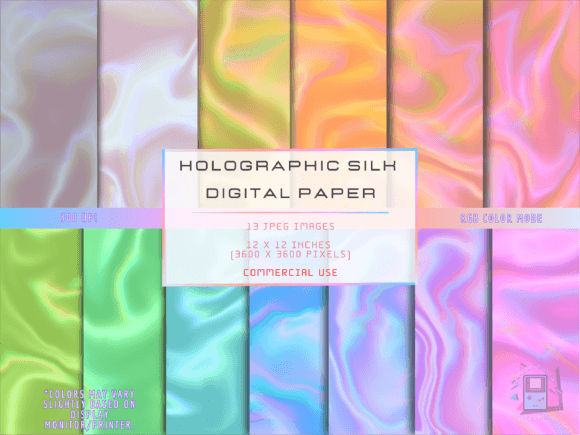 Download Holographic Silk Set I Digital Papers - Holo Collection