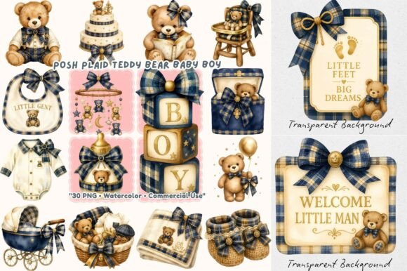 Download Posh Plaid Baby Boy Teddy Bear Nursery - Baby boy Collection