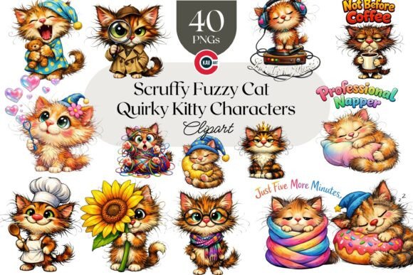 Download Scruffy Fuzzy Cat Quirky Kitty Clipart - Kitty clipart Collection