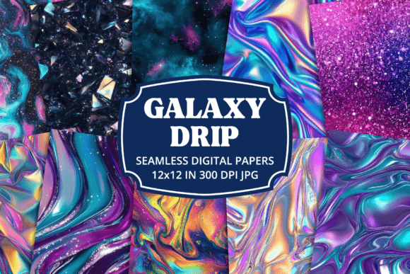Download Galaxy Drip Holographic Textured Paper - Holo Collection