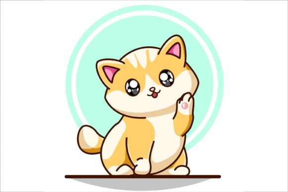 Download Cute Yellow White Baby Cat Illustration - Baby cat illustration Collection