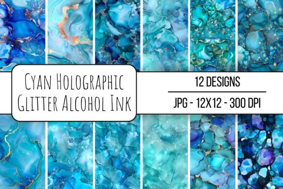 Download Cyan Holographic Glitter Alcohol Ink - Holo Collection