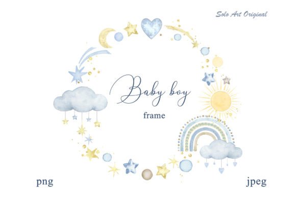 Download Baby Boy Shower Rainbow Frame - Baby boy Collection