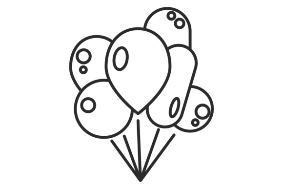 Download Balloon Bunch Line Icon. Floating Funfai - Balloon bunch Collection